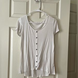 White Cute Causal Button Up Top